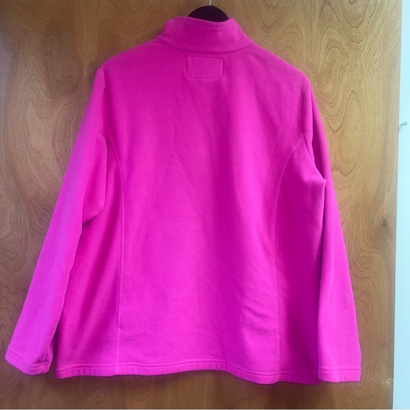Lands End Fleece Sweatshirt Pink Women’s 1/4 Zip Pullover Size XL - Picture 2 of 8